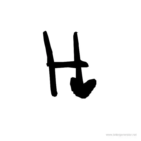 Love Letters Font Alphabet H