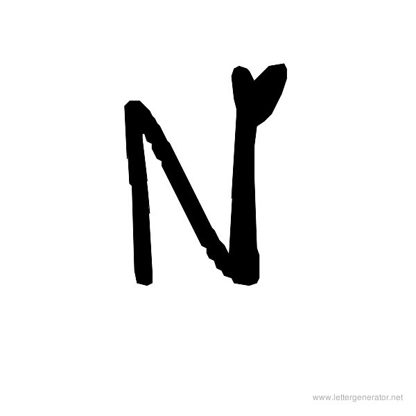 N Alphabet Tattoo Letter