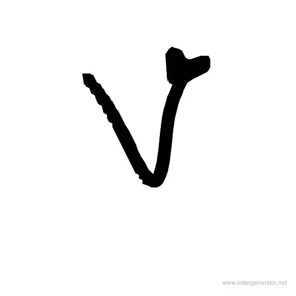 Love Letters Font Alphabet V