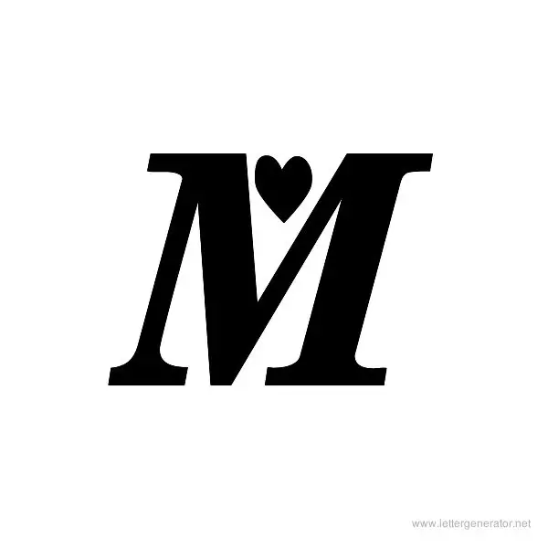 Times New Romance Font Alphabet M