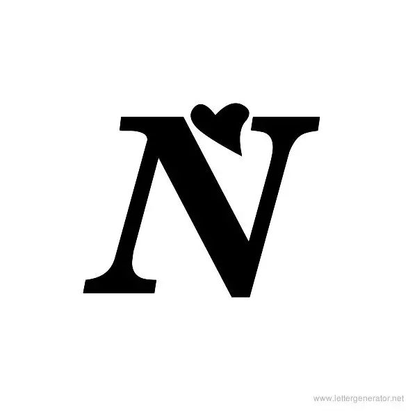 Times New Romance Font Alphabet N
