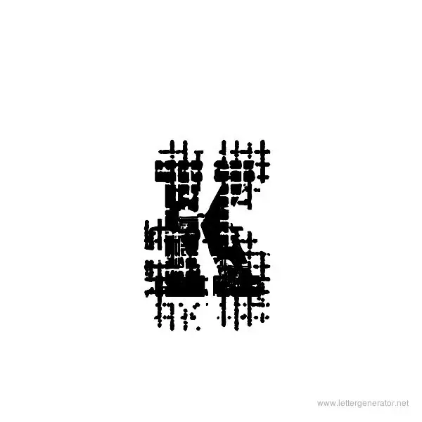 Gridlock'd Font Alphabet K