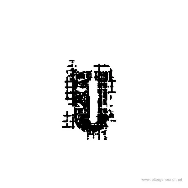 Gridlock'd Font Alphabet U