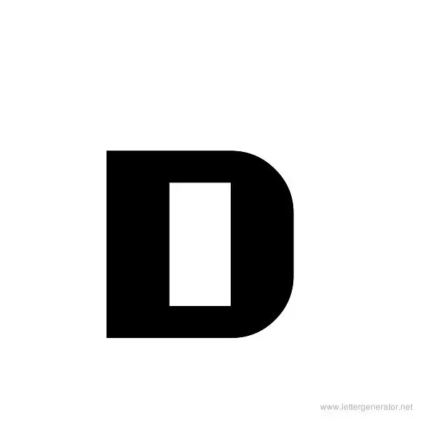 ThickThin Font Alphabet D