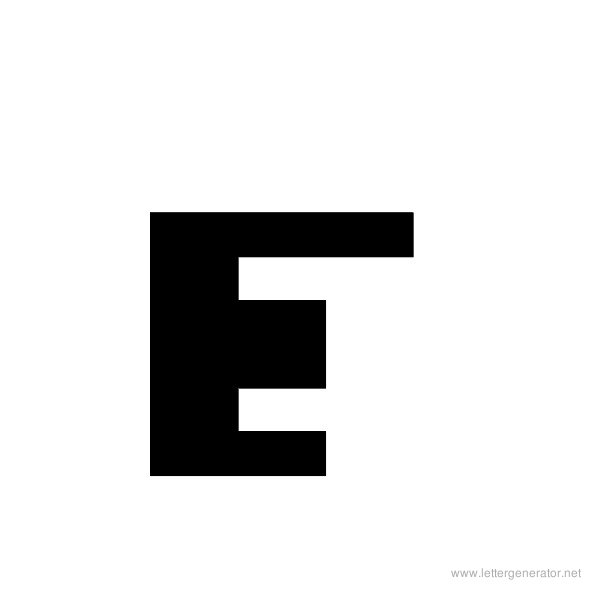 ThickThin Font Alphabet E