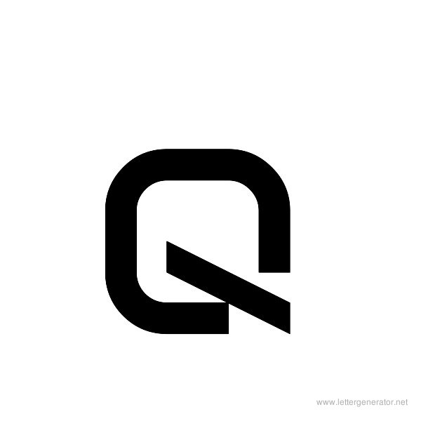 ThickThin Font Alphabet Q