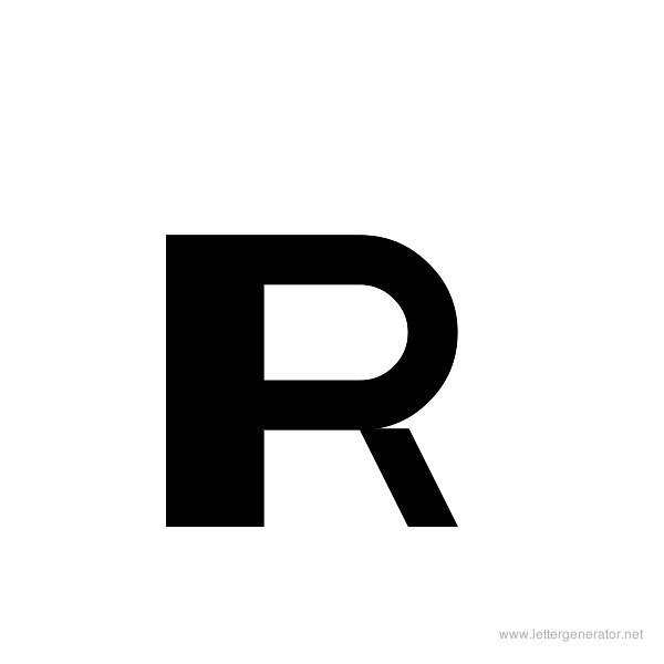 ThickThin Font Alphabet R