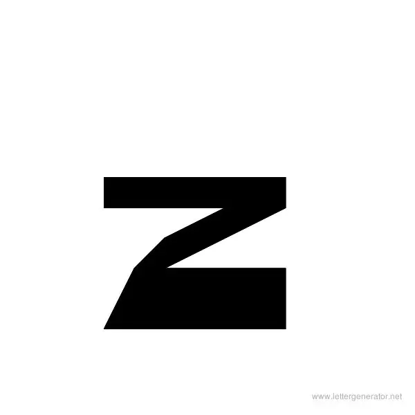 ThickThin Font Alphabet Z